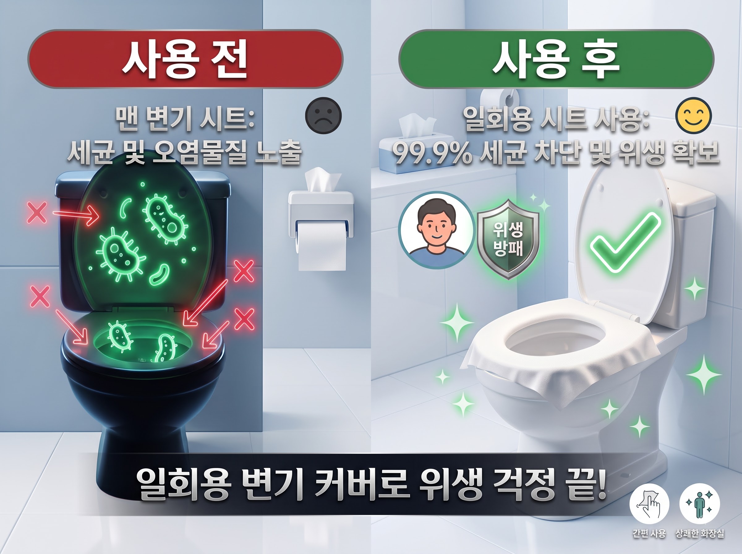 일회용변기시트커버사용전후 비교,일회용변기시트,일회용변기커버,변기시트,변기커버,위생시트,위생커버,크린유